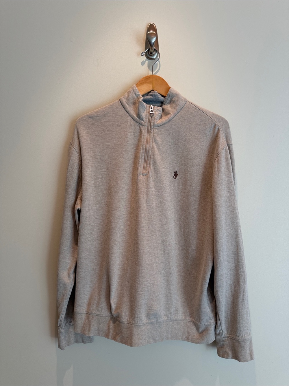 Polo Ralph Lauren Grey/Beige Jersey ¼ zip